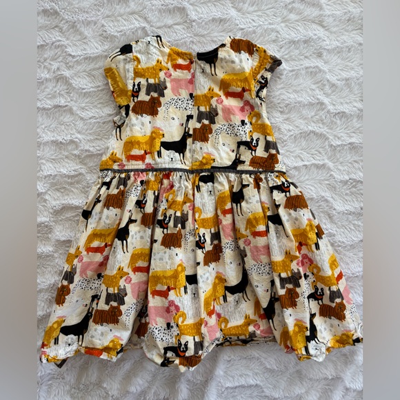 Pink Chicken Dog Print Kids Dress - Picture 3 of 5